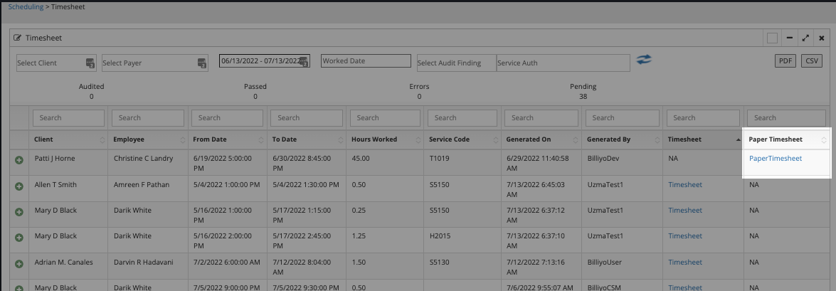 Timesheet