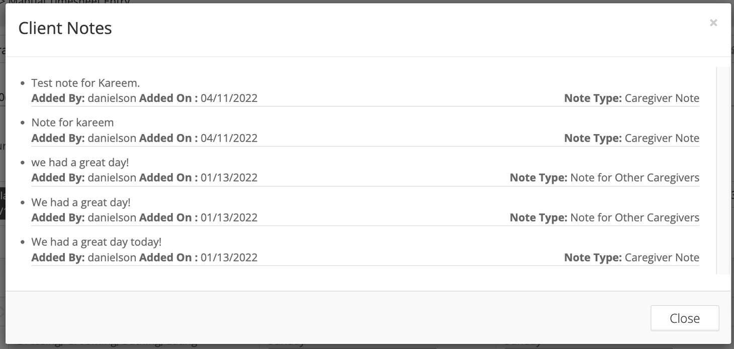 Manual Timesheet Entry